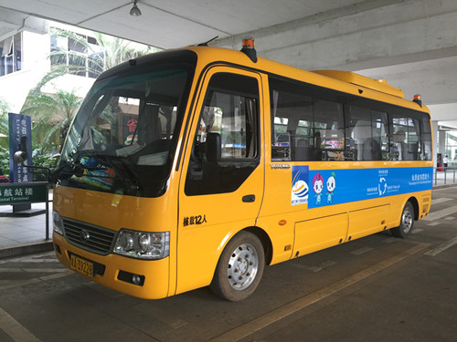 E7变身机场VIP摆渡车  宇通纯电动稳定运行祖国最南端